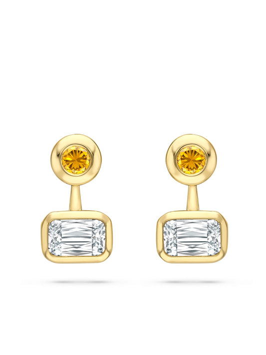 Florentine Ashoka and Yellow Diamond Earrings