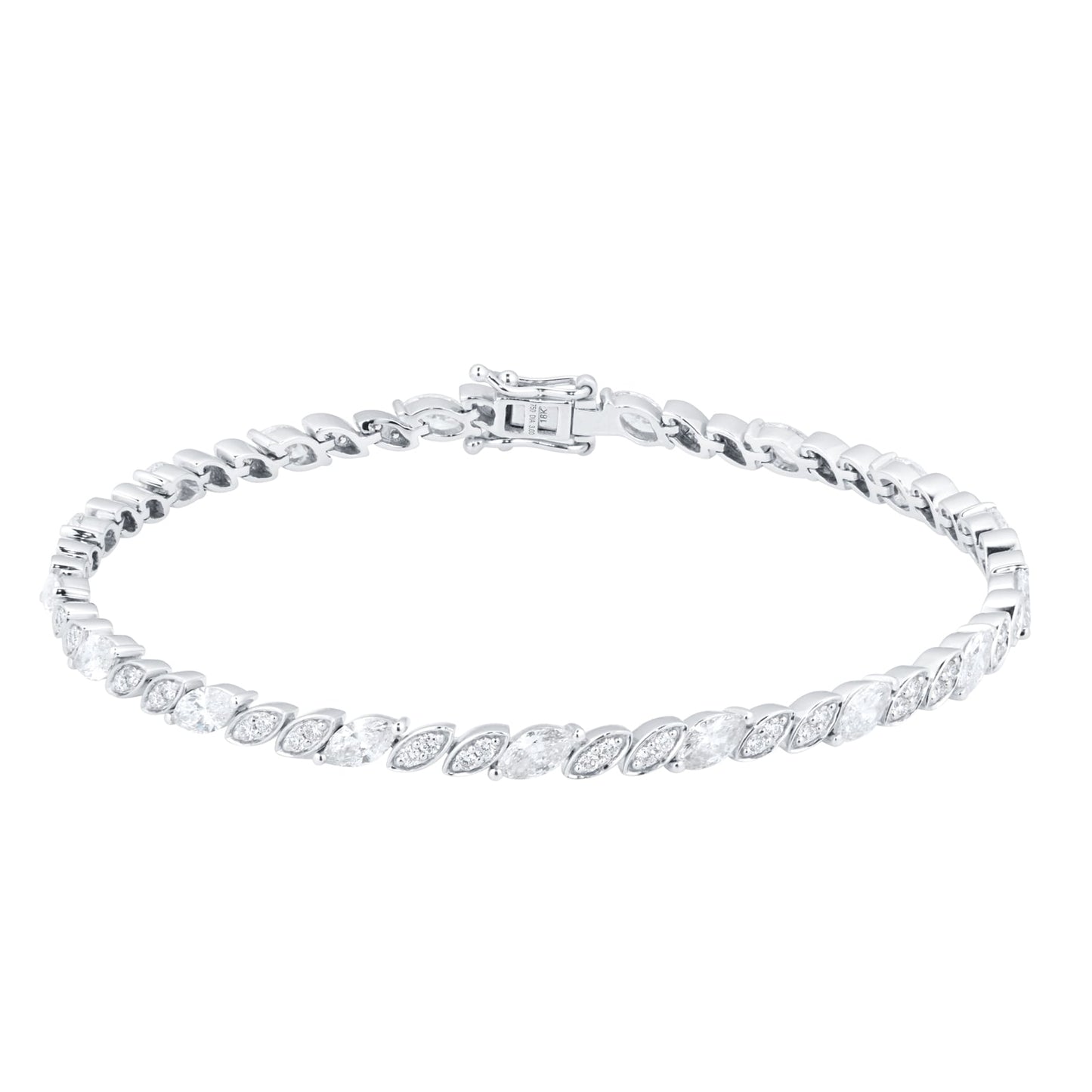 Vinea White Gold 3cttw Diamond Set Line Bracelet