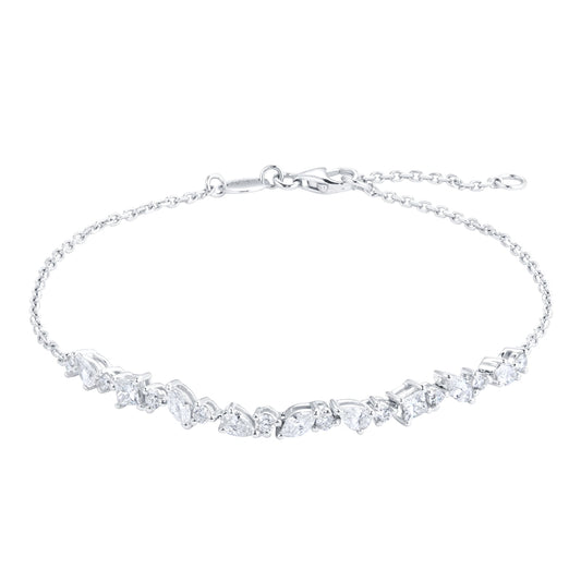 Riveret White Gold 1.00cttw Diamond Bracelet