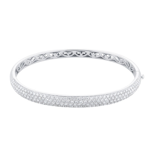 White Gold 2.5cttw Diamond Pave Bangle