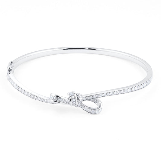 Renee White Gold 1.50cttw Ribbon Bangle