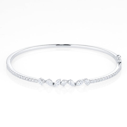 Riveret White Gold 1.30cttw Diamond Bangle