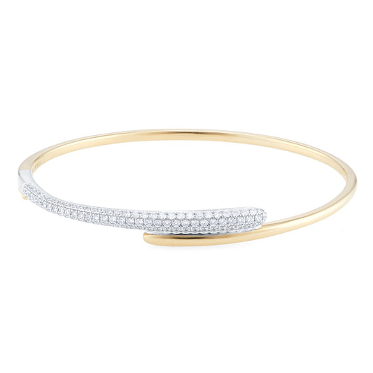 Libretto Yellow Gold 1.08cttw Diamond Pave Bangles