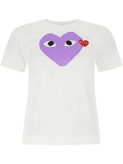 Heart-Print Cotton T-Shirt