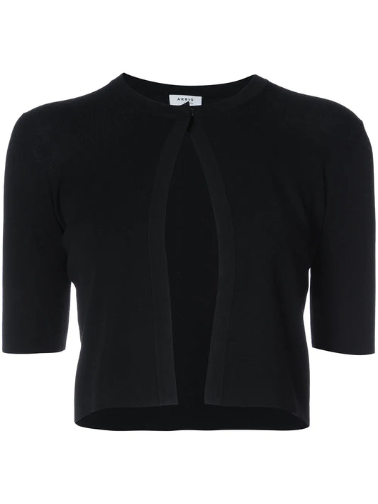 Cropped Round-Neck Cardigan