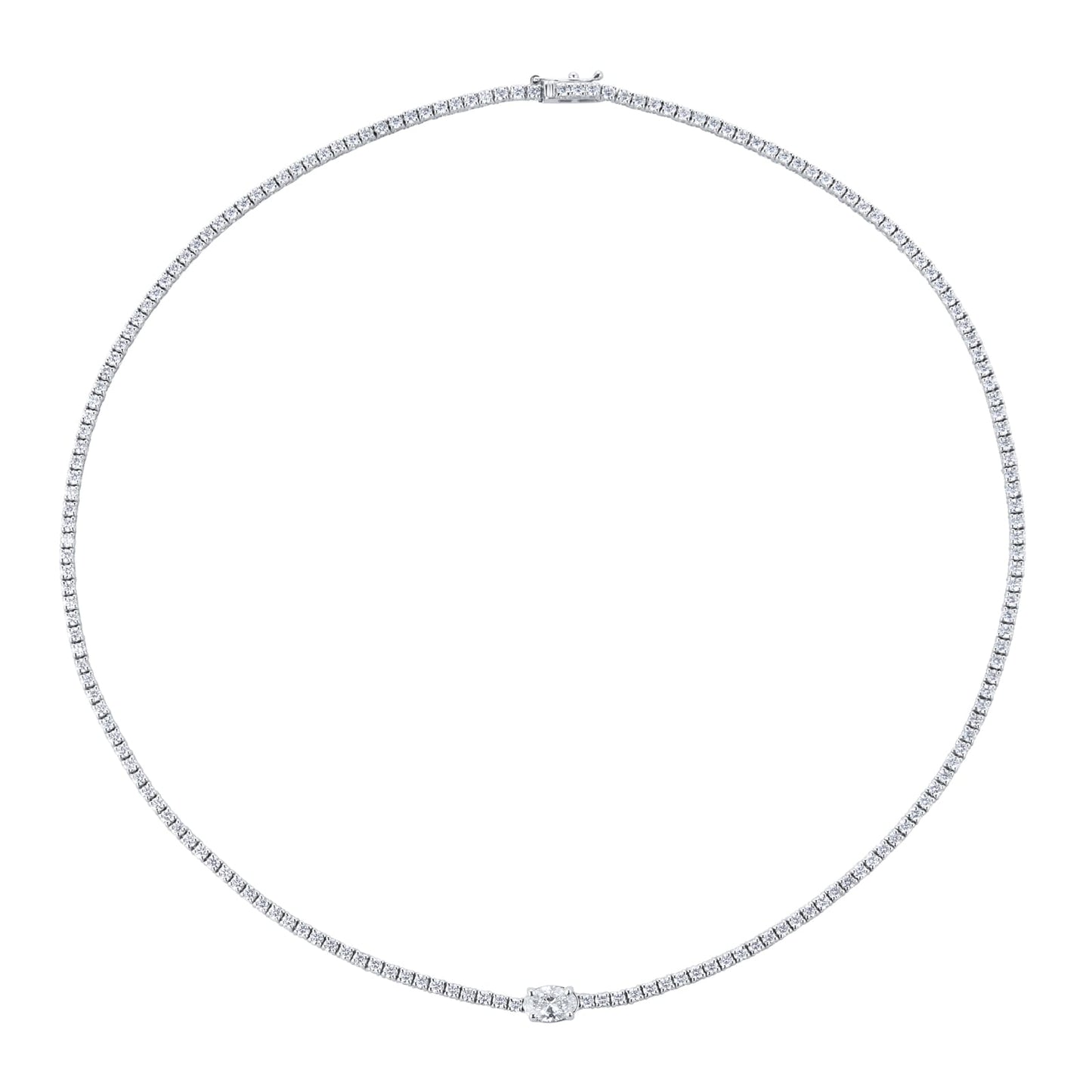 White Gold 5.69cttw Diamond Tennis Necklace