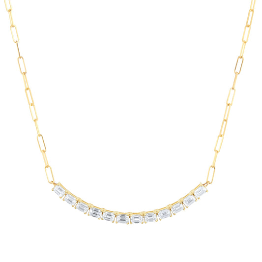 Yellow Gold 2.44cttw Floating Diamond Paperclip Chain