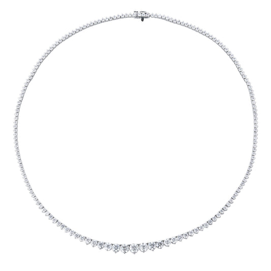 White Gold 10.17cttw Diamond Graduated Line Necklace