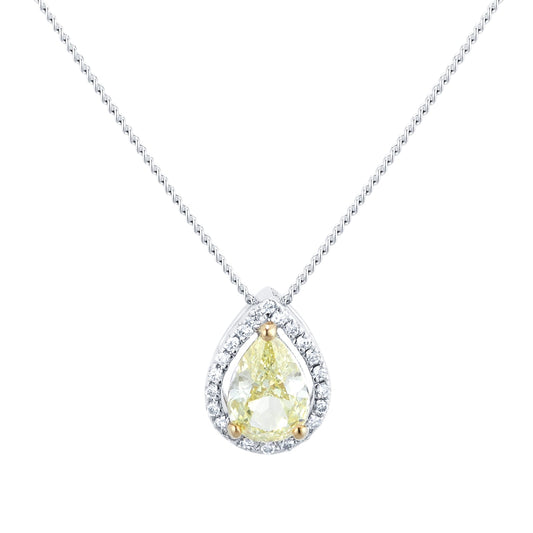 White Gold 0.70ct Yellow Diamond Pendant