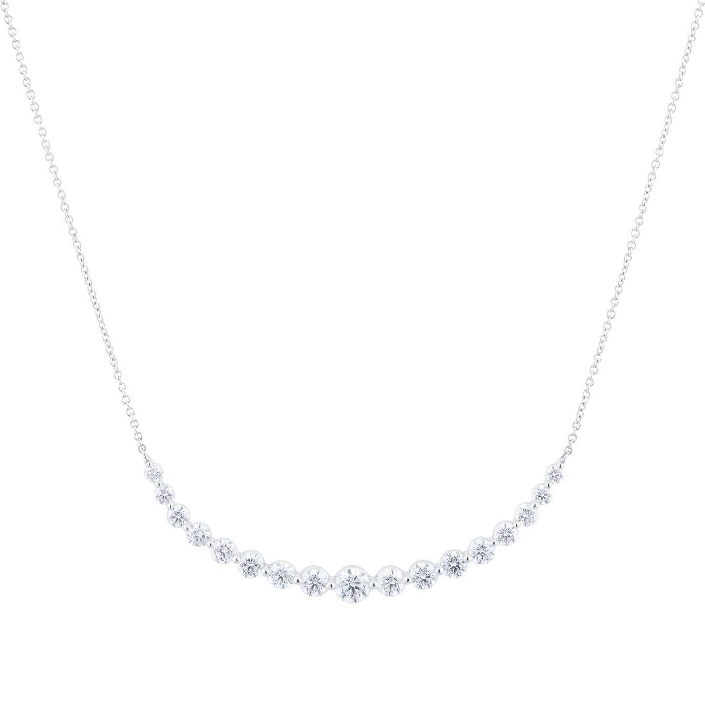 White Gold 2.49cttw Diamond Smiler Necklace