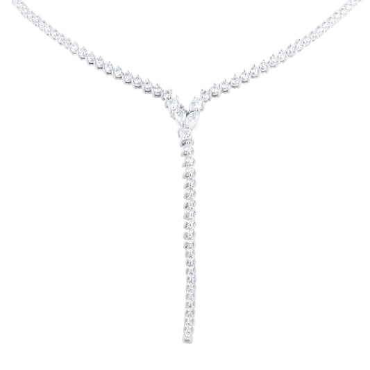 Riveret White Gold 1.50cttw Diamond Lariat Necklace