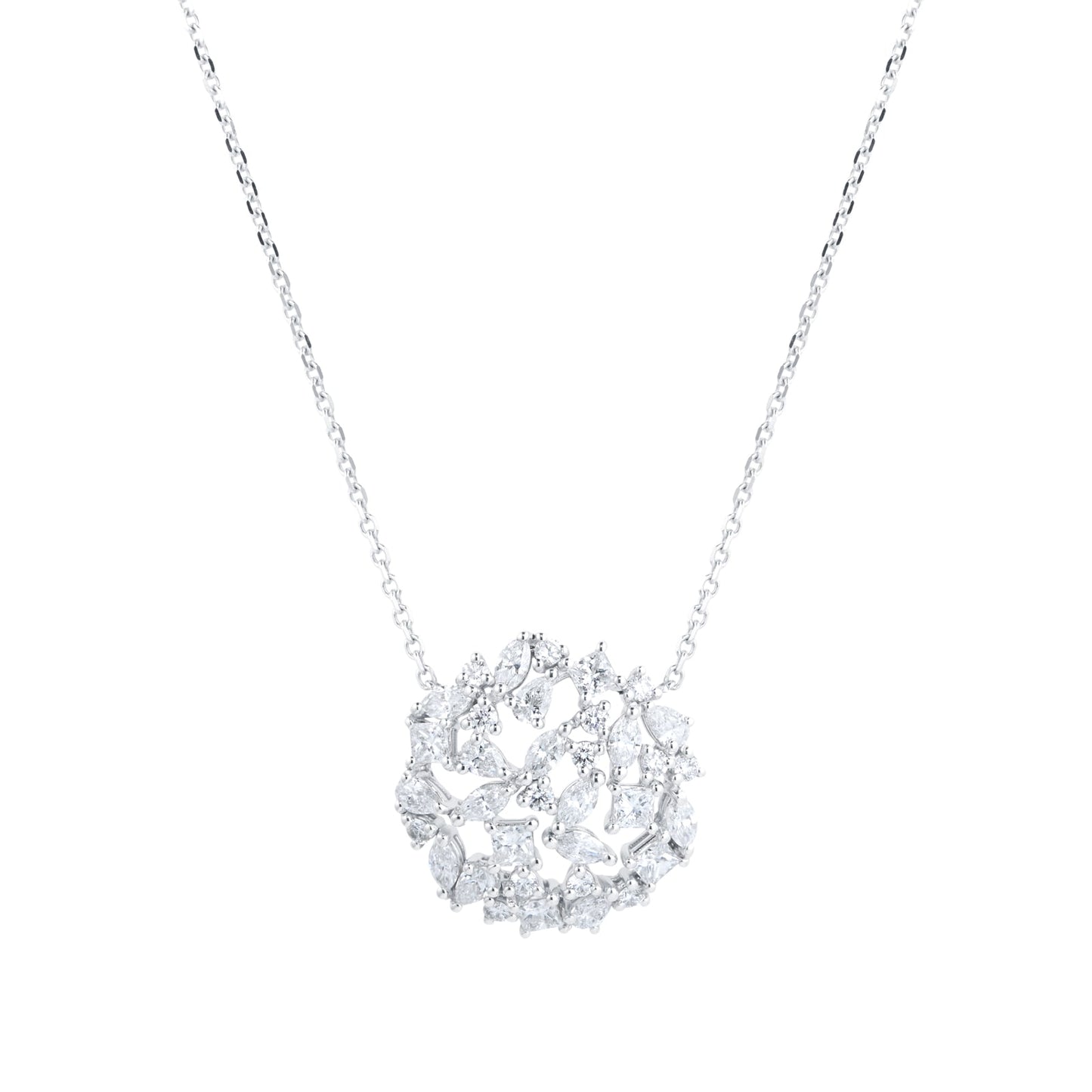 Riveret White Gold 2.20cttw Diamond Closed Pendant