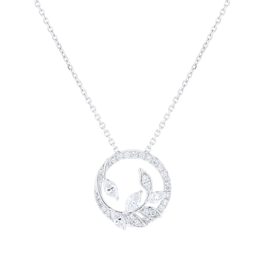 Vinea White Gold 0.85cttw Diamond Open Circle Necklace