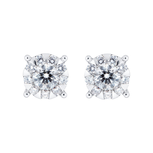 Masquerade White Gold 1.34cttw Diamond Stud Earrings