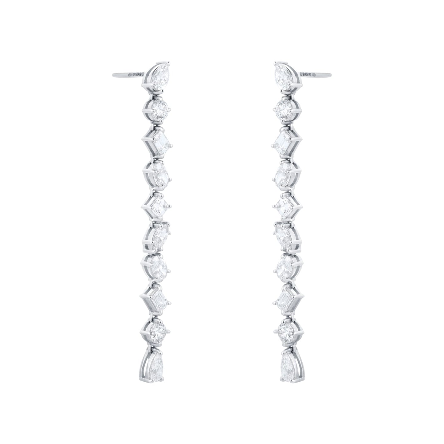 White Gold 3.80cttw Fancy Drop Earrings