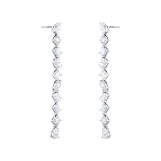 White Gold 3.80cttw Fancy Drop Earrings