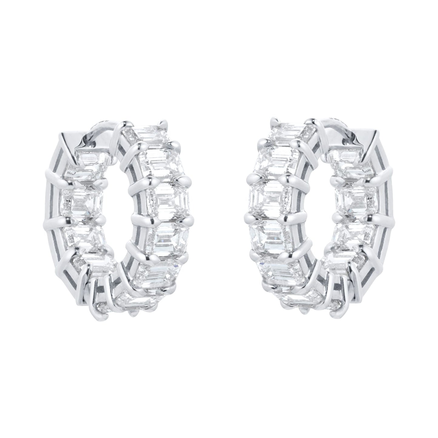 White Gold Diamond Hoop Earrings