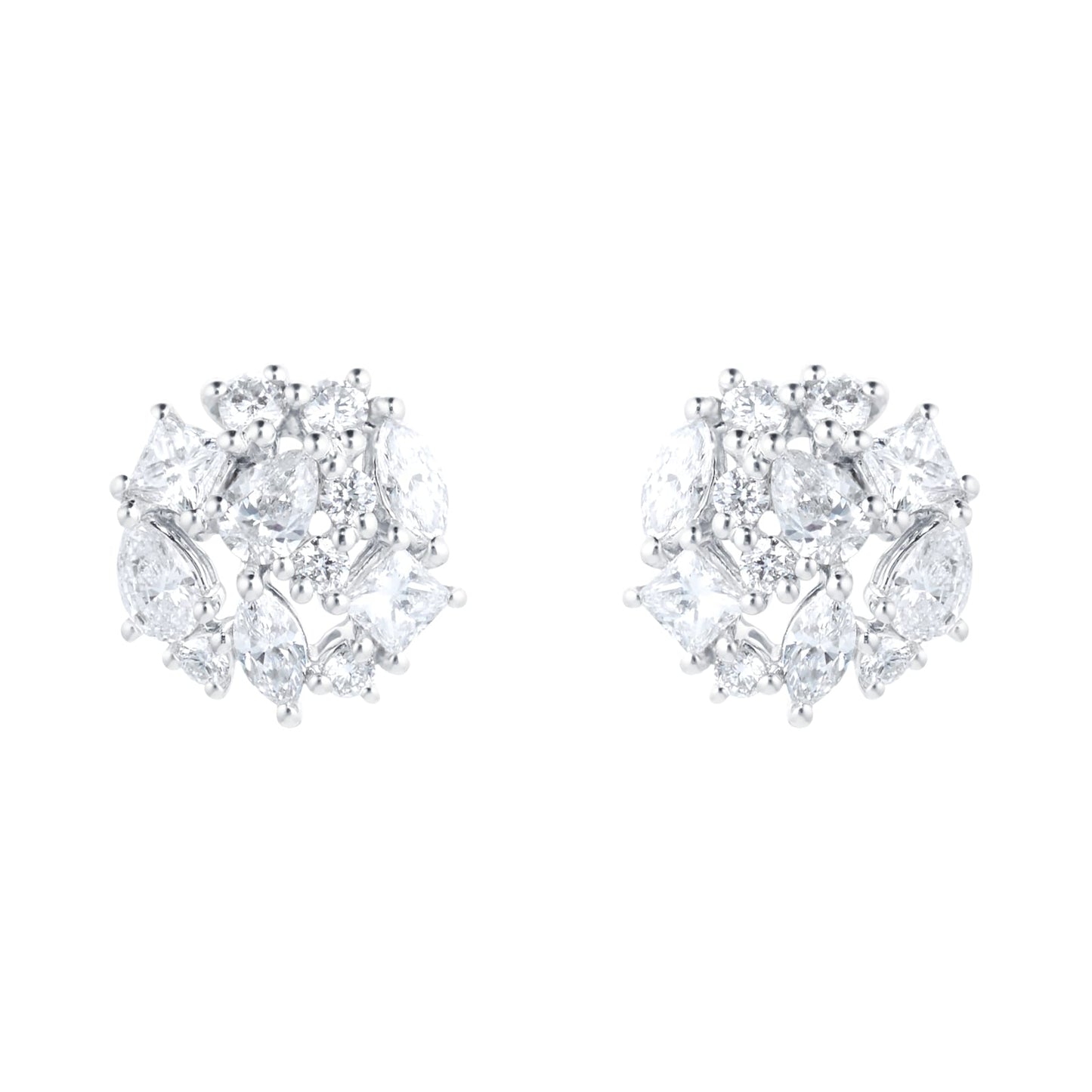 Riveret White Gold 1.50cttw Diamond Stud Earrings