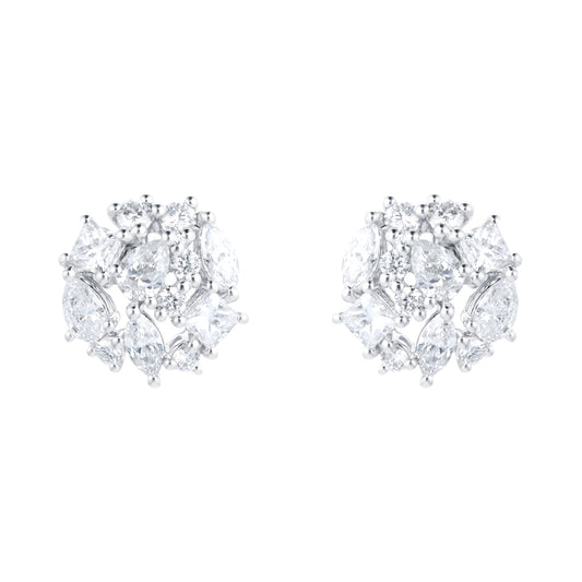 Riveret White Gold 1.50cttw Diamond Stud Earrings