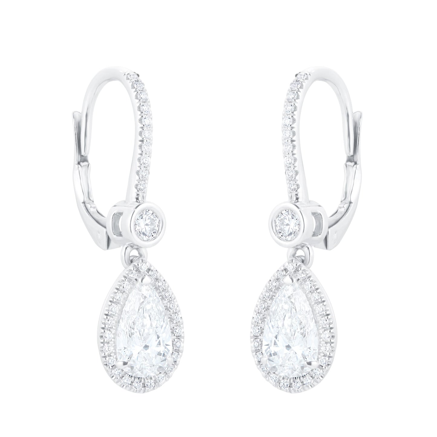 White Gold 2.29cttw Drop Earrings
