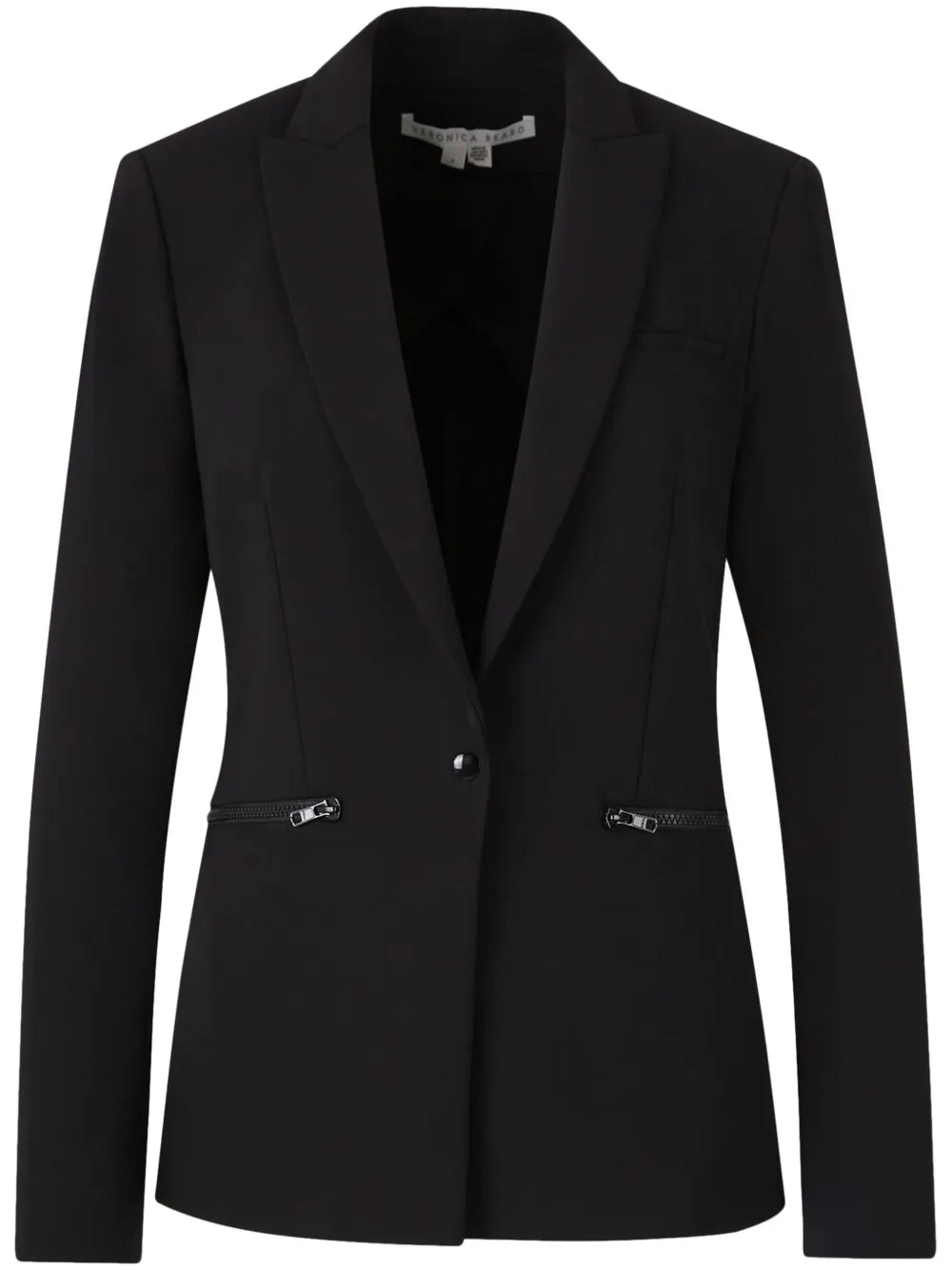 Zip Pocket Single-Breasted Blazer