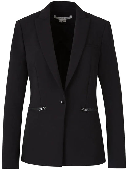 Zip Pocket Single-Breasted Blazer
