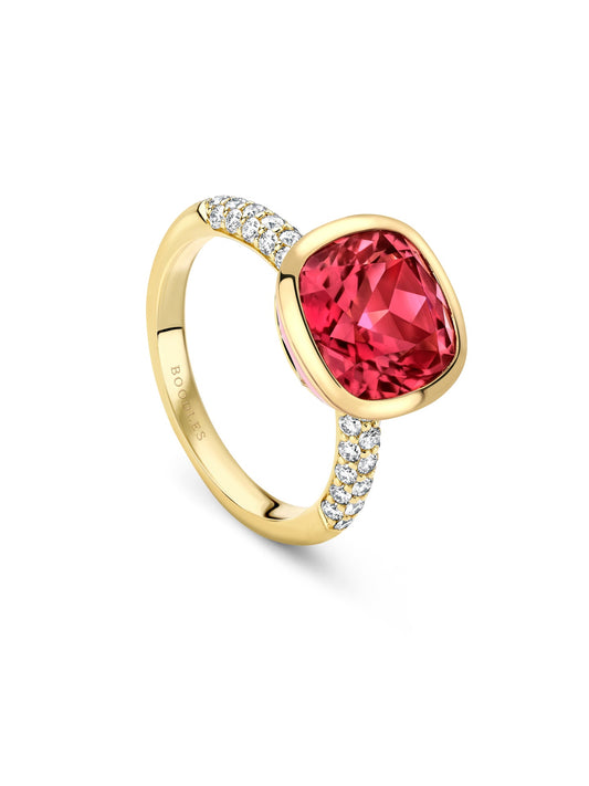 Florentine Dolce Vita Cusion Pink Tourmaline Ring