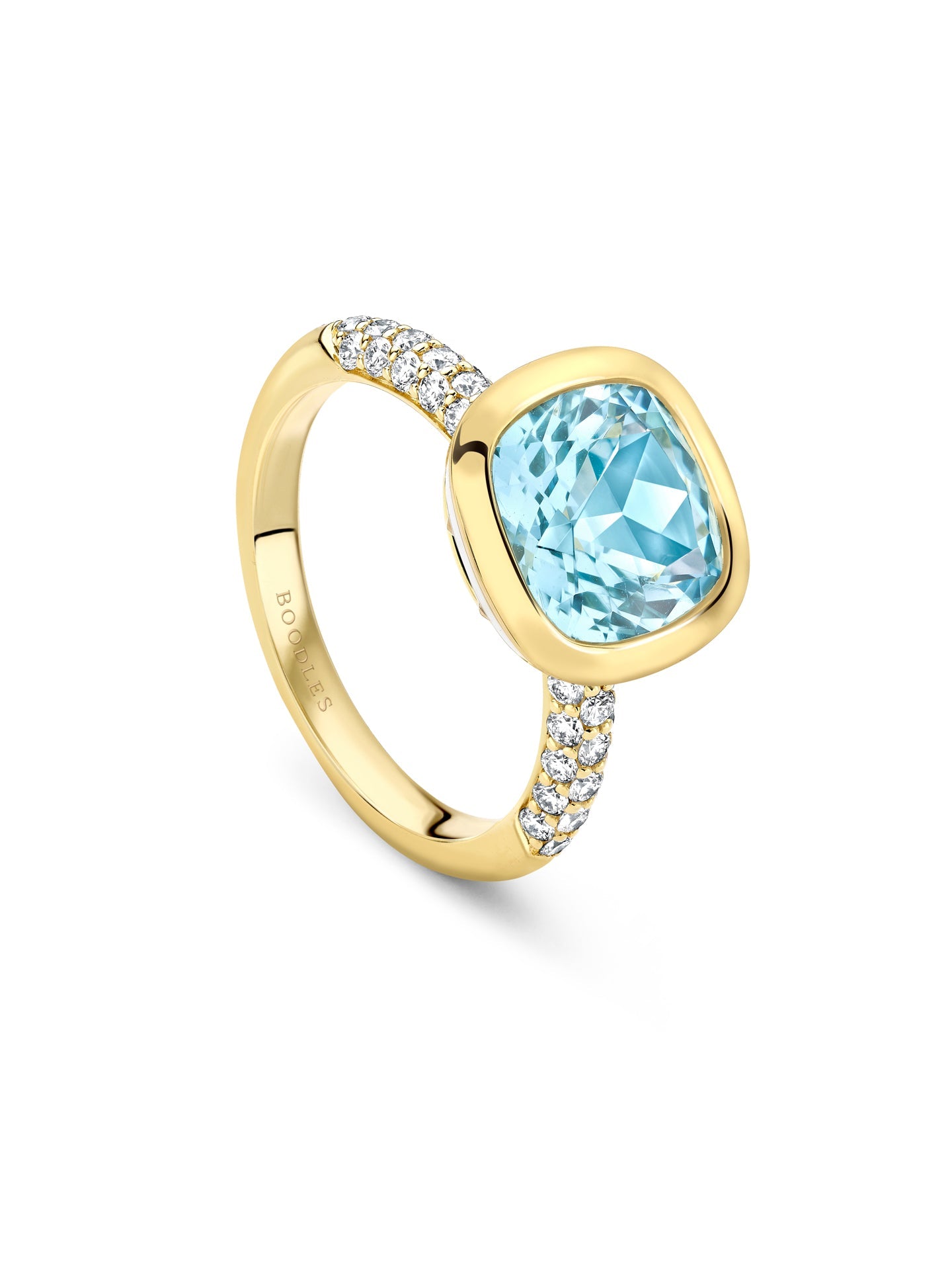 Florentine Dolce Vita Cushion Aquamarine French Ring