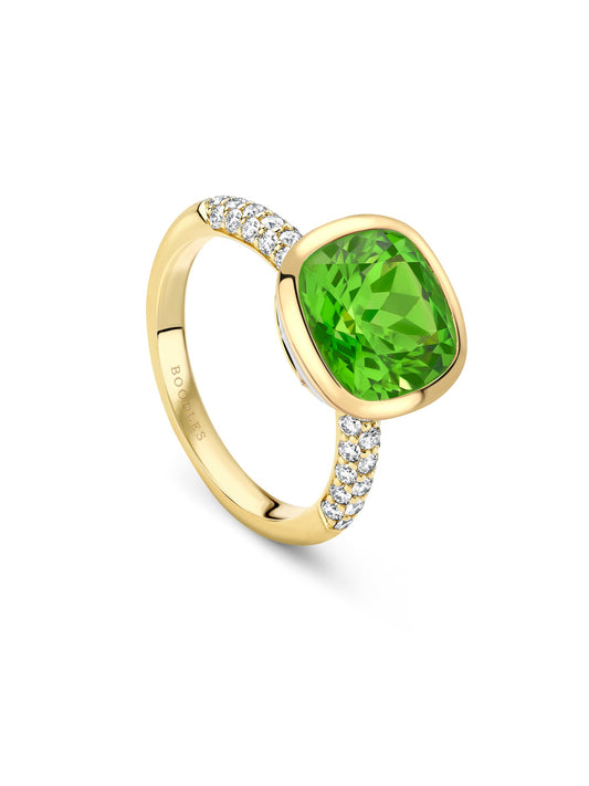 Florentine Dolce Vita Cushion Peridot Ring