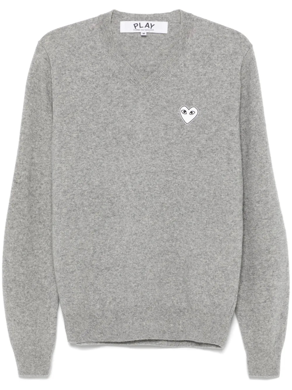 V-Neck Pullover With White Heart