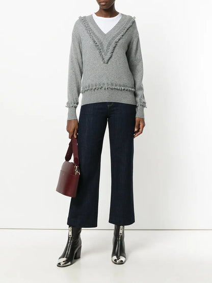 Romantic Timeless Cashmere V Neck Pullover