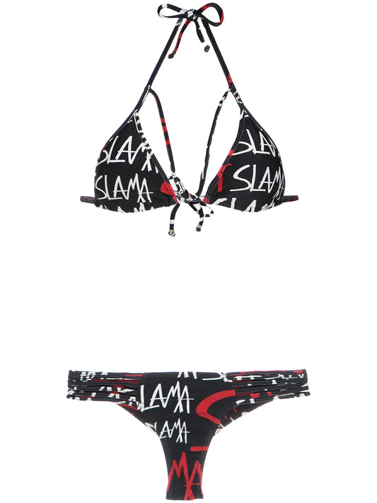 Logo Print Bikini Set