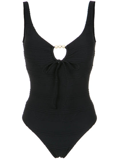Faux Pearl Embellished Swimsuit