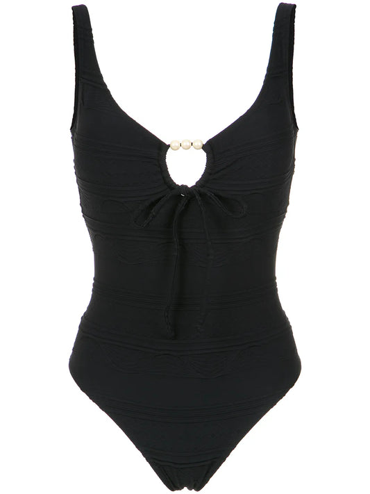 Faux Pearl Embellished Swimsuit