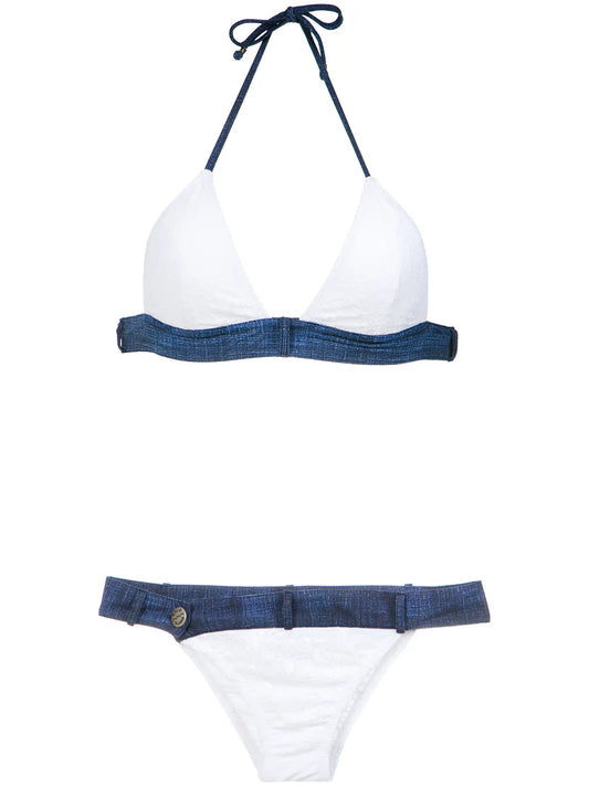 Denim Panels Bikini Set
