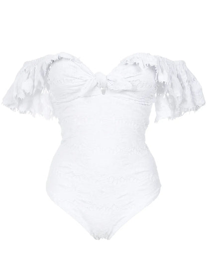 Texture Ruffled Swimsuit