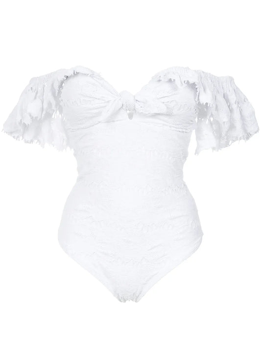 Texture Ruffled Swimsuit