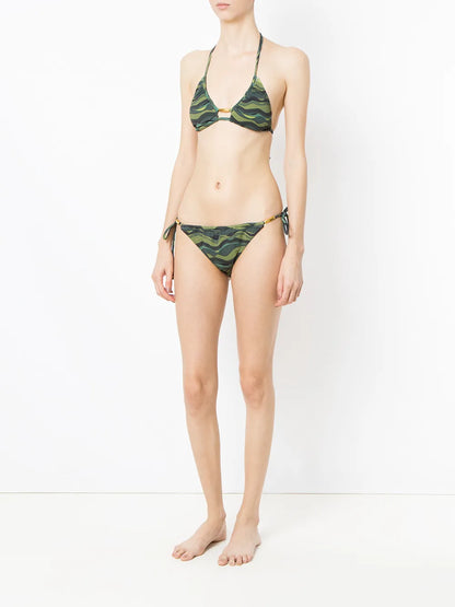 Wave Print Bikini Set