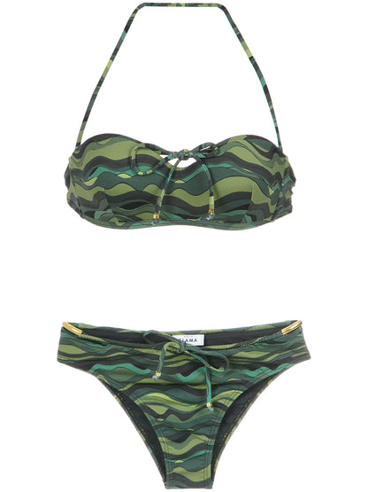 Wave Print Bikini Set