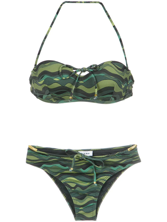 Wave Print Bikini Set