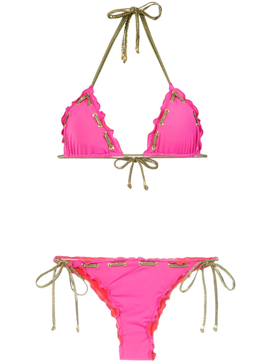 Stitching Details Bikini Set