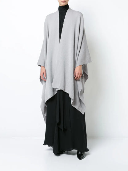 Draped V-Neck Cape