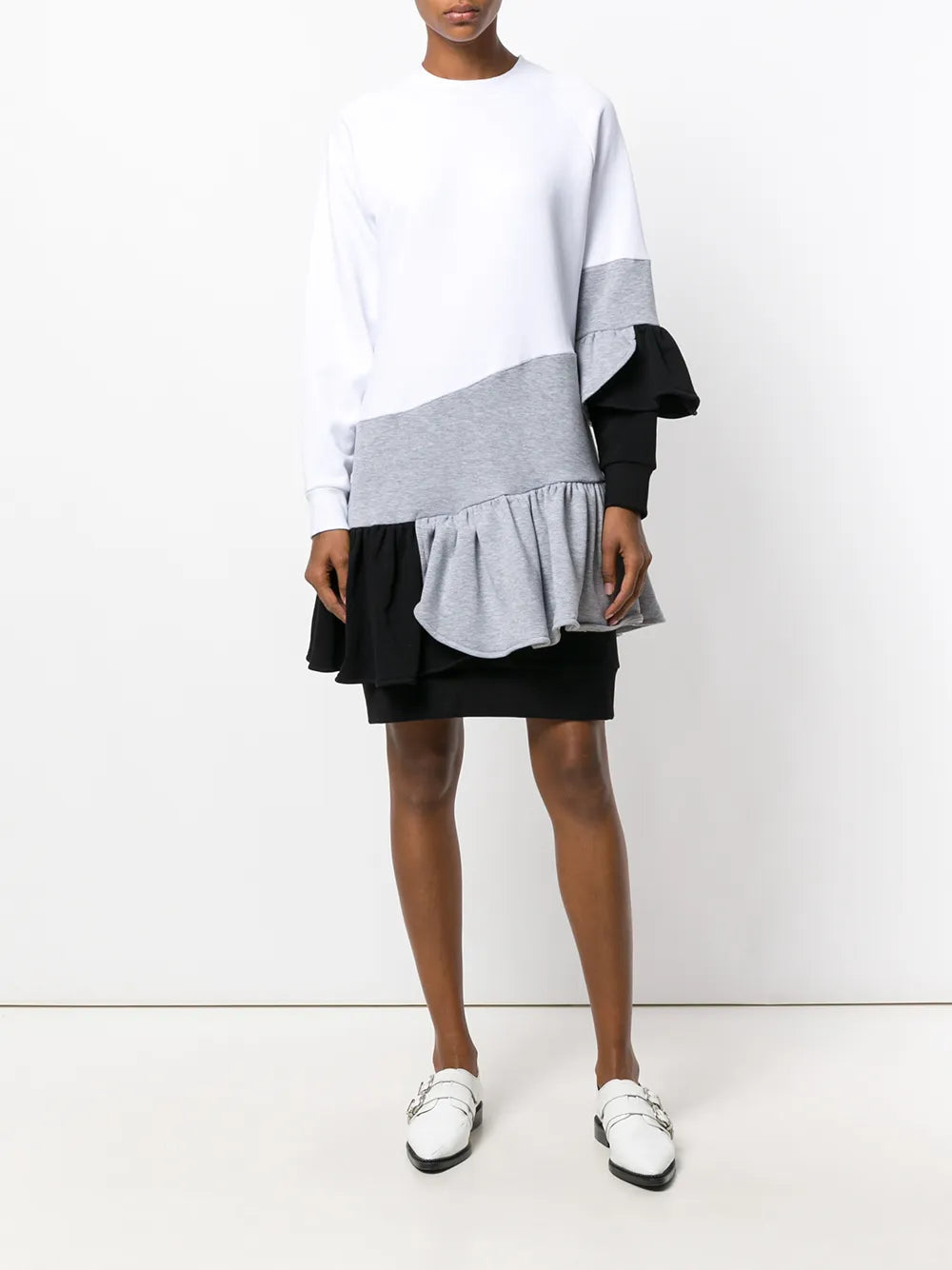 Colour-Block Frill Dress