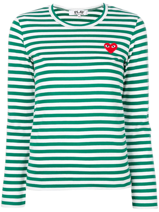 Striped Logo-Patch T-Shirt