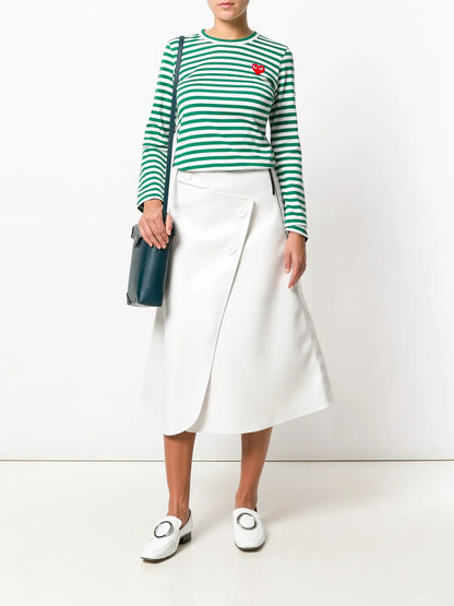 Striped Logo-Patch T-Shirt