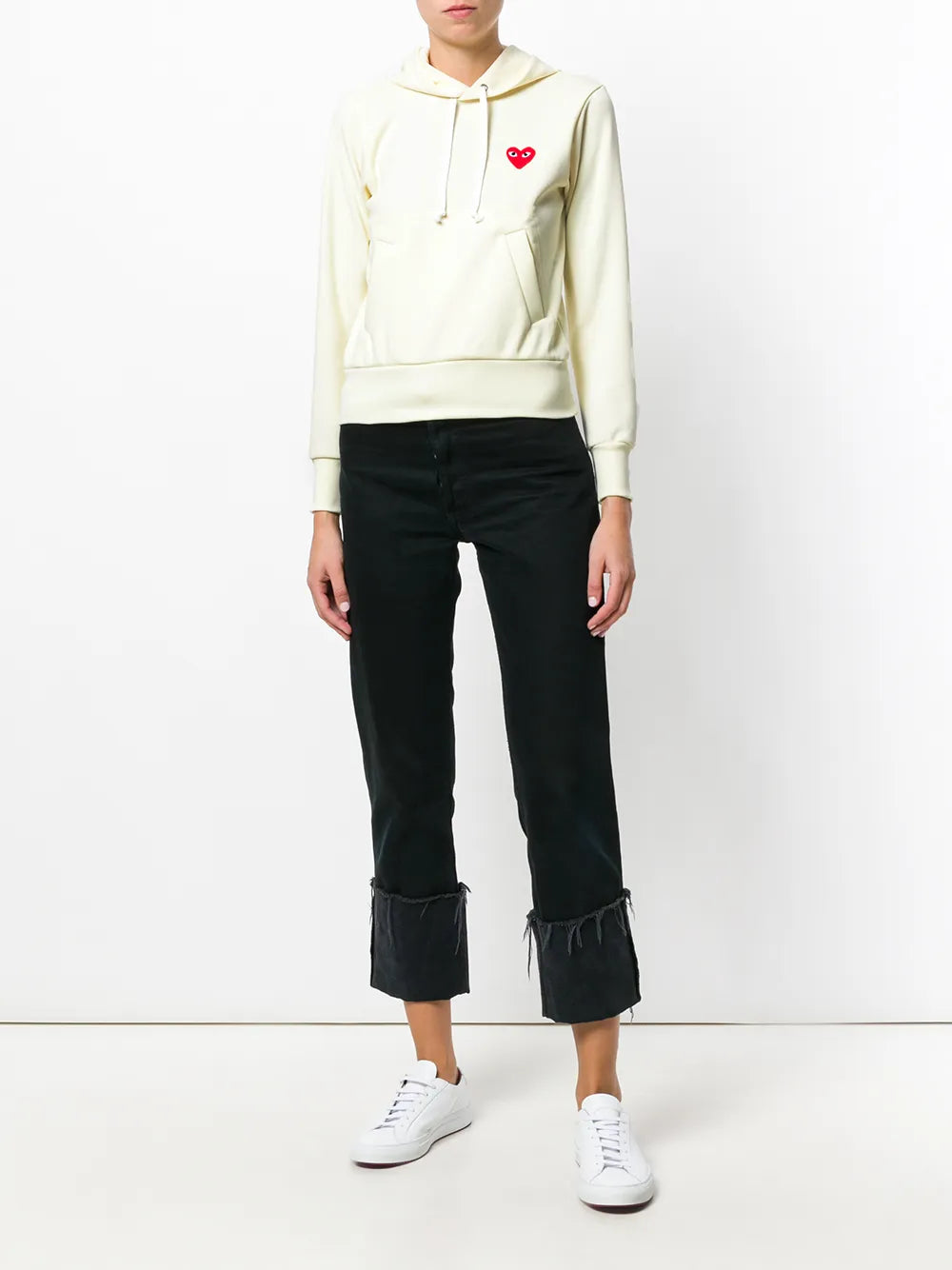 Heart-Patch Long-Sleeve Hoodie
