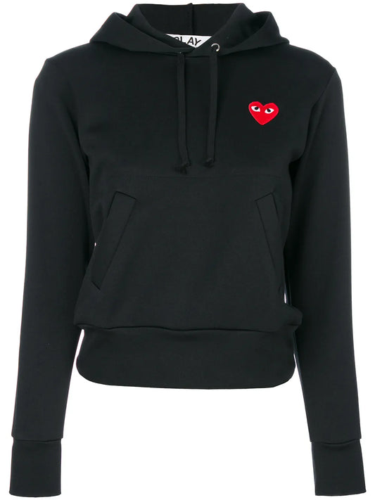 Heart-Patch Drawstring Hoodie