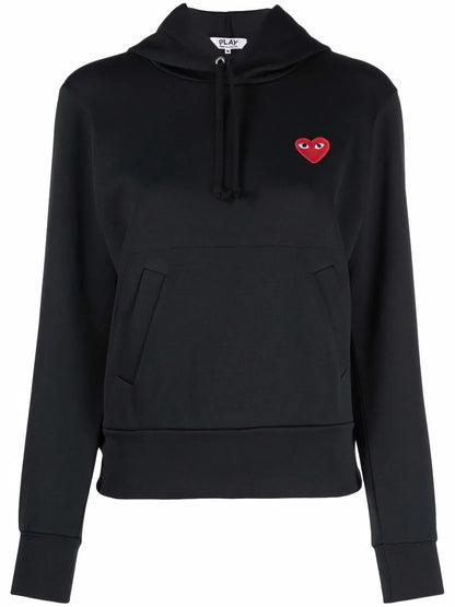 Heart-Patch Drawstring Hoodie