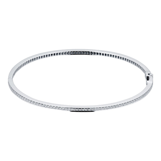 Violetta White Gold 1.01cttw Diamond Pave Bangle