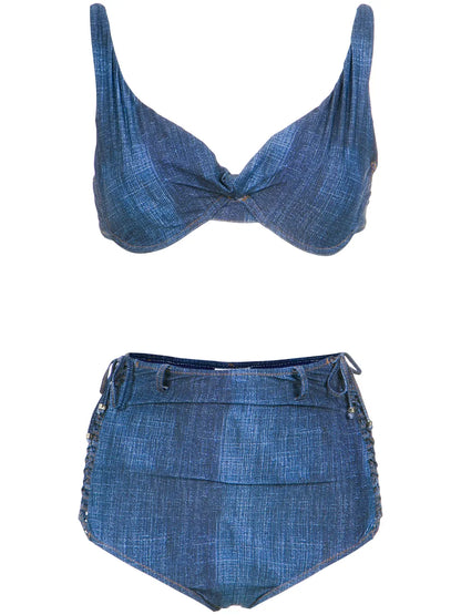 High Waist Denim Bikini Set